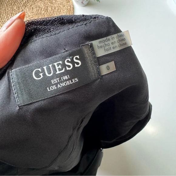 GUESS Black Lace Cocktail Fit And Flare Dress Size 0 - Picture 12 of 13
